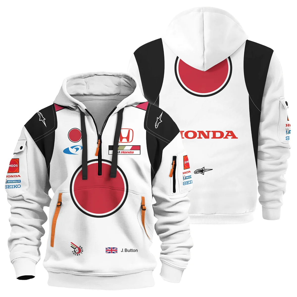 2005 Jenson Button Racing Suit BAR Honda F1 Hoodie Half Zip BLVAJB010925A3HDF