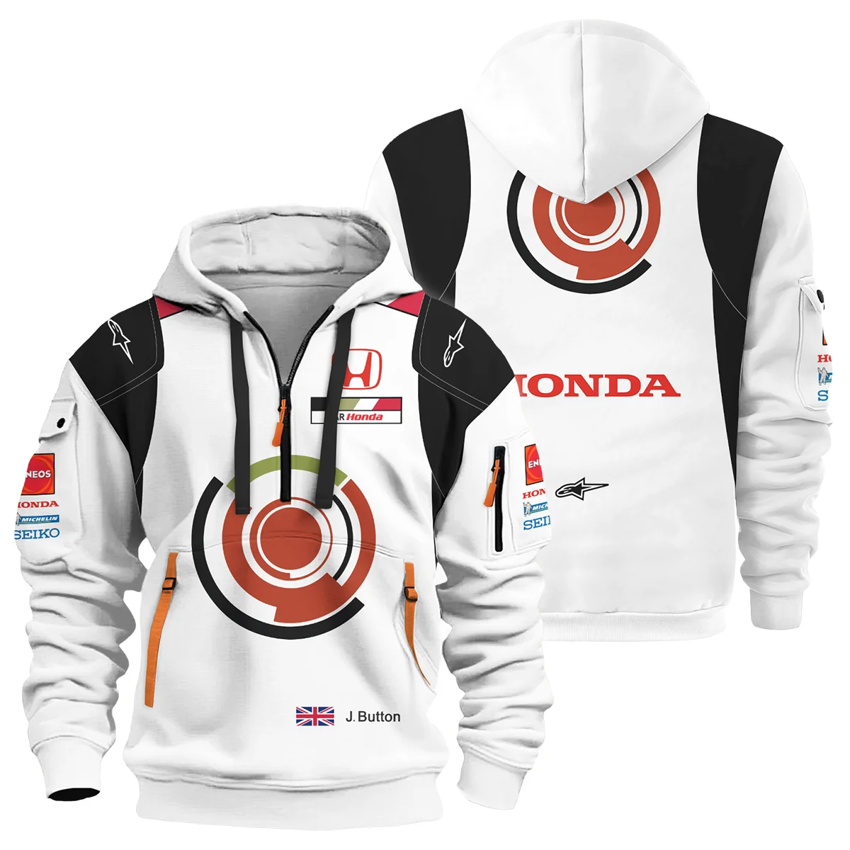 2005 Jenson Button Racing Suit BAR Honda F1 Hoodie Half Zip BLVAJB010925A4HDF