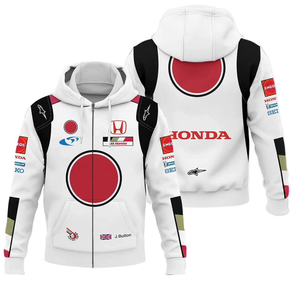 2005 Jenson Button Racing Suit BAR Honda F1 Zipper Hoodie BLVAJB010925A3ZHD