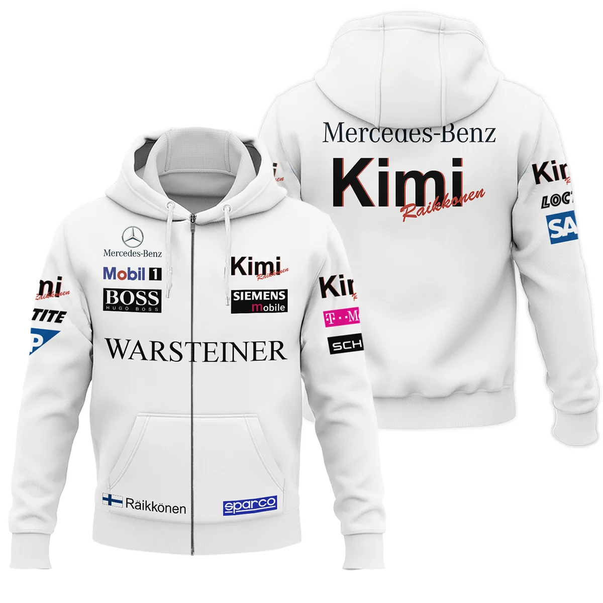 2005 Kimi Raikkonen Racing Suit McLaren F1 Zipper Hoodie BLVAKR191125A3ZHD