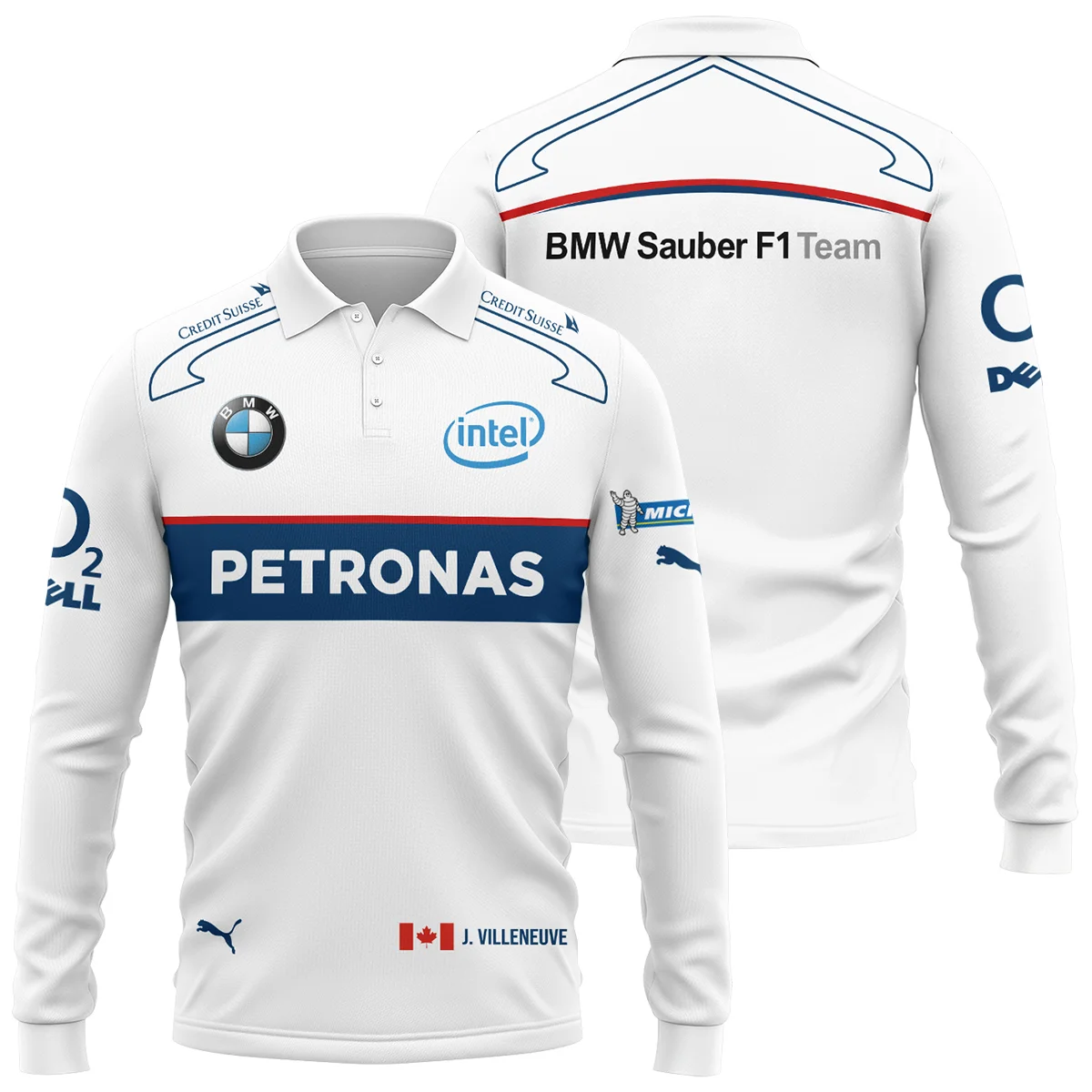 2006 Jacques Villeneuve Racing Suit F1 Long Polo Shirt BLJV10825A8LPL