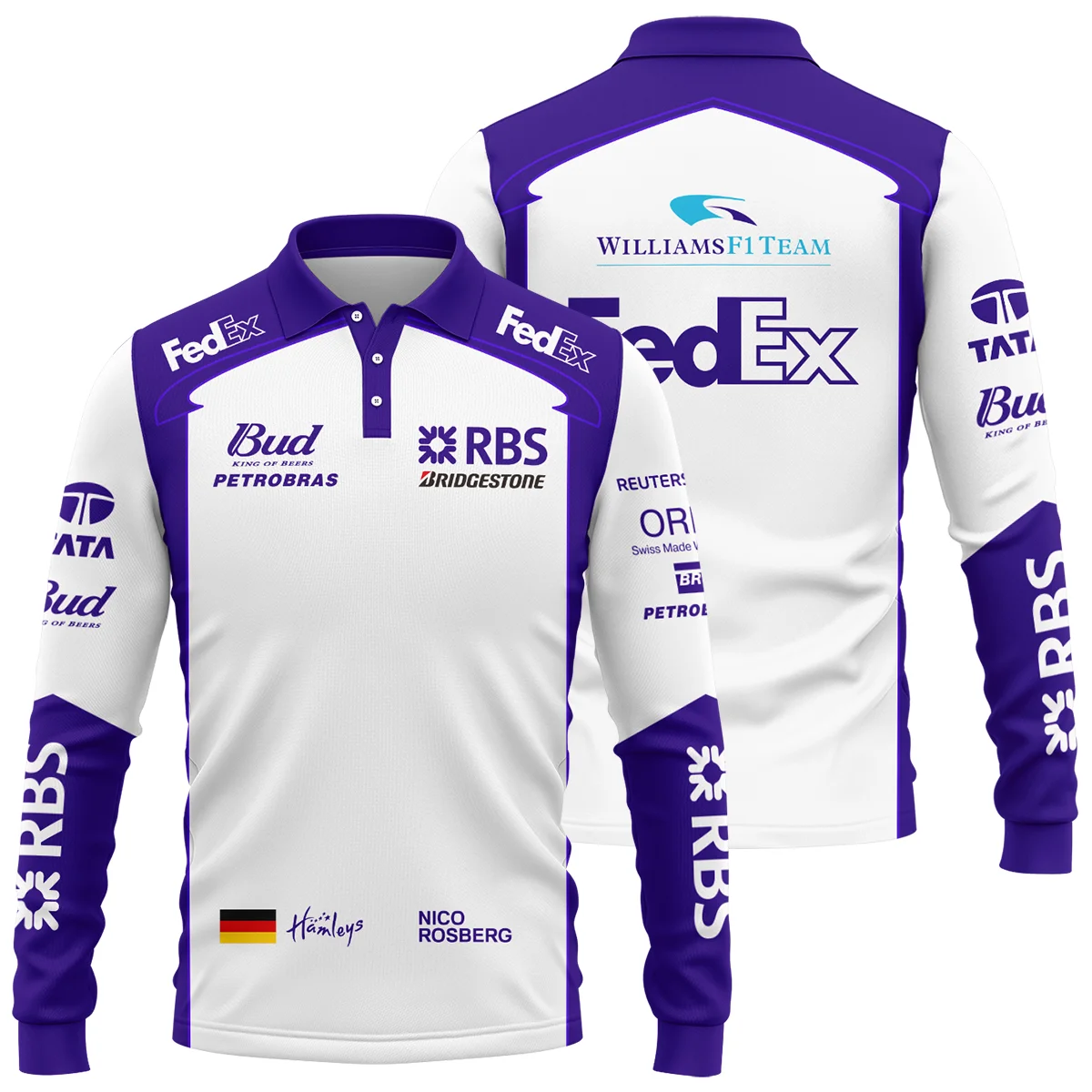 2006 Nico Rosberg Racing Suit Williams F1 Long Polo Shirt BLVANR281125A2LPL