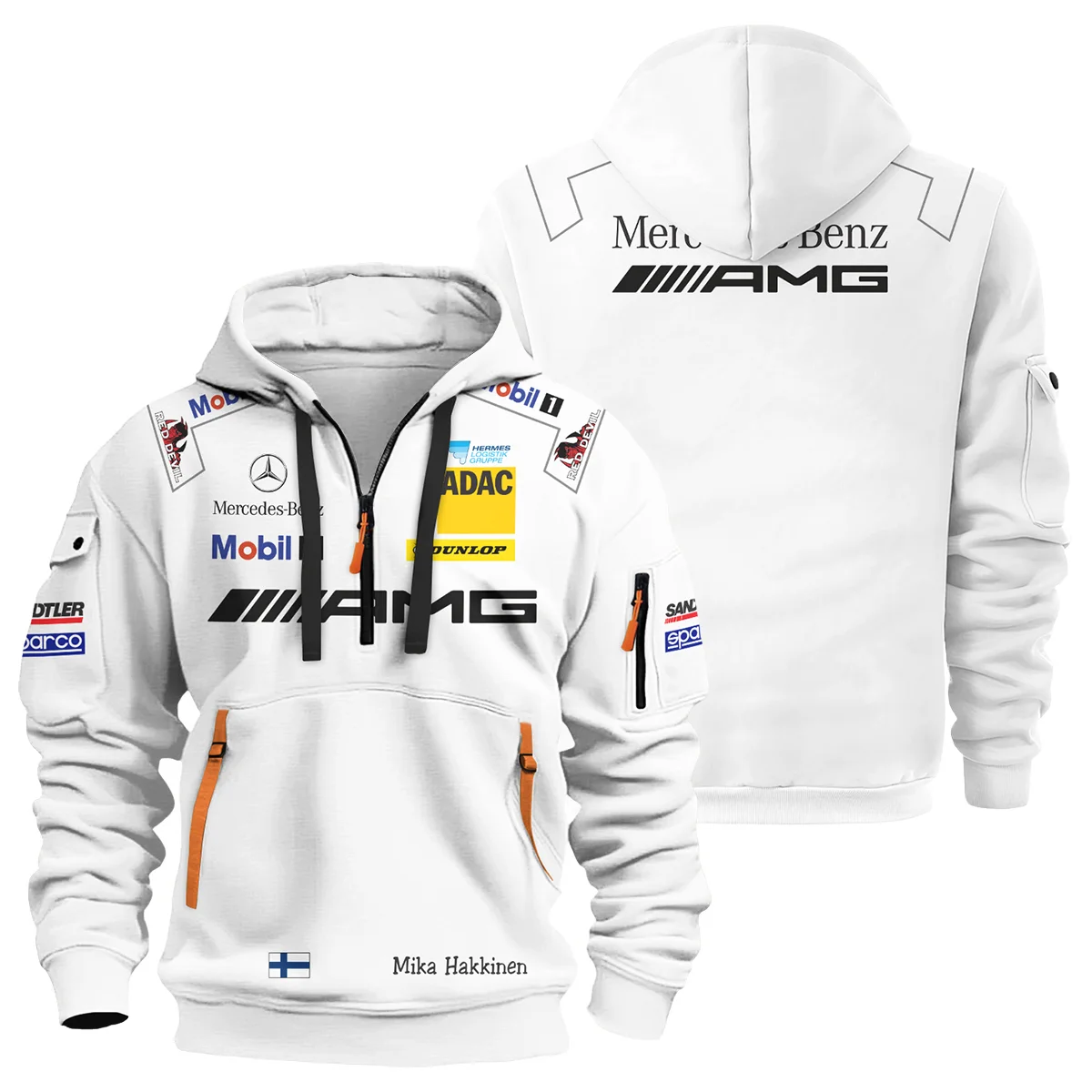 2007 Mika Hakkinen Racing Suit Mercedes Hoodie Half Zip BLVAMH271025A5HDF