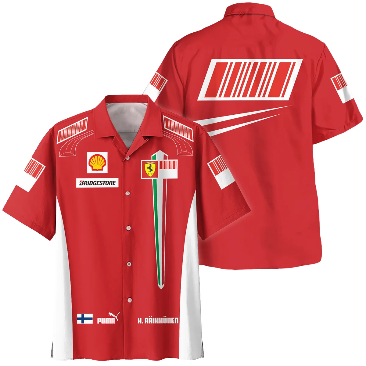 2007 WDC Kimi Raikkonen Racing Suit Ferrari Hawaiian Shirt BLVAKR191125A10HW - Motorsport Lifestyle Wear