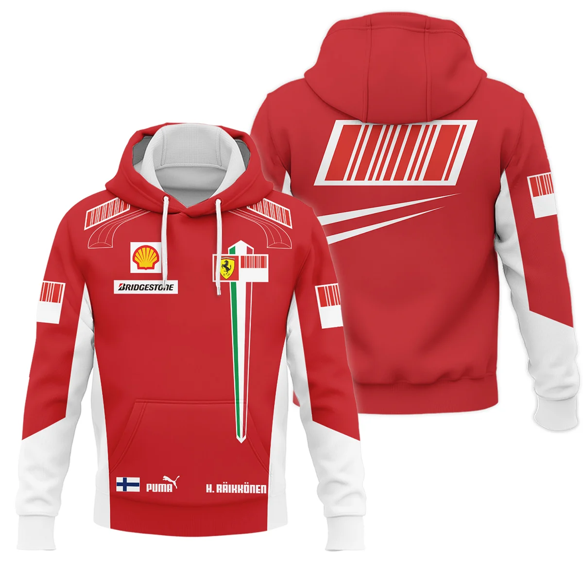 2007 WDC Kimi Raikkonen Racing Suit Ferrari Hoodie BLVAKR191125A10HD - Race Day Design