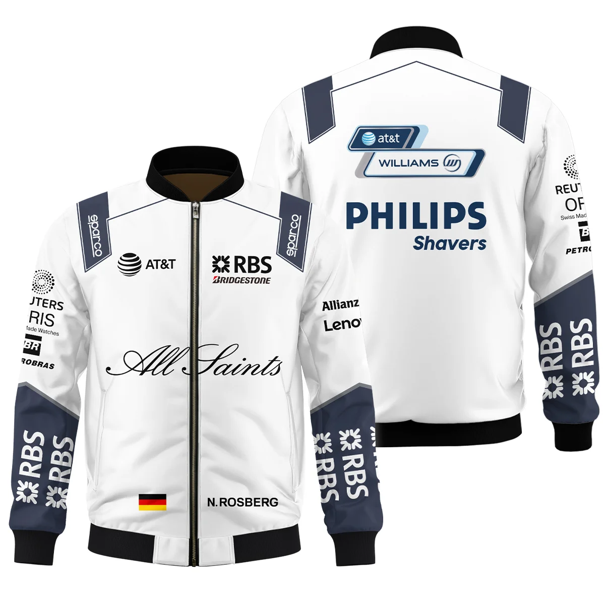 2008 Nico Rosberg Racing Suit Williams F1 Bomber BLVANR281125A3BB - Race Day Design