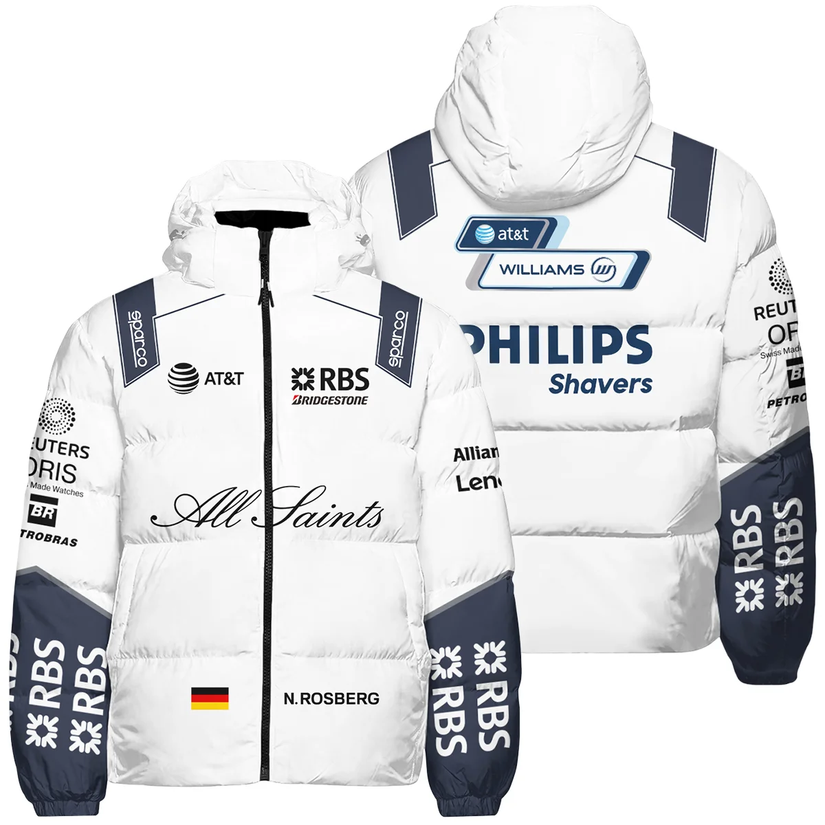 2008 Nico Rosberg Racing Suit Williams F1 Down & Puffer Jackets BLVANR281125A3HCJ - Motorsport Apparel