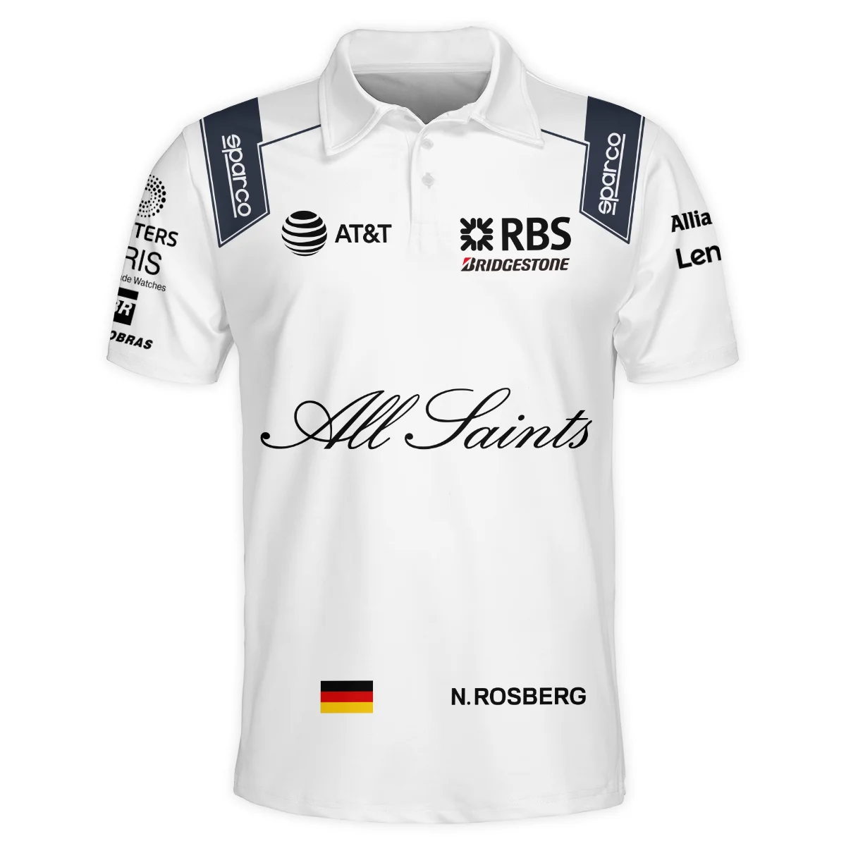 2008 Nico Rosberg Racing Suit Williams F1 Polo Shirt BLVANR281125A3PL - Image 2