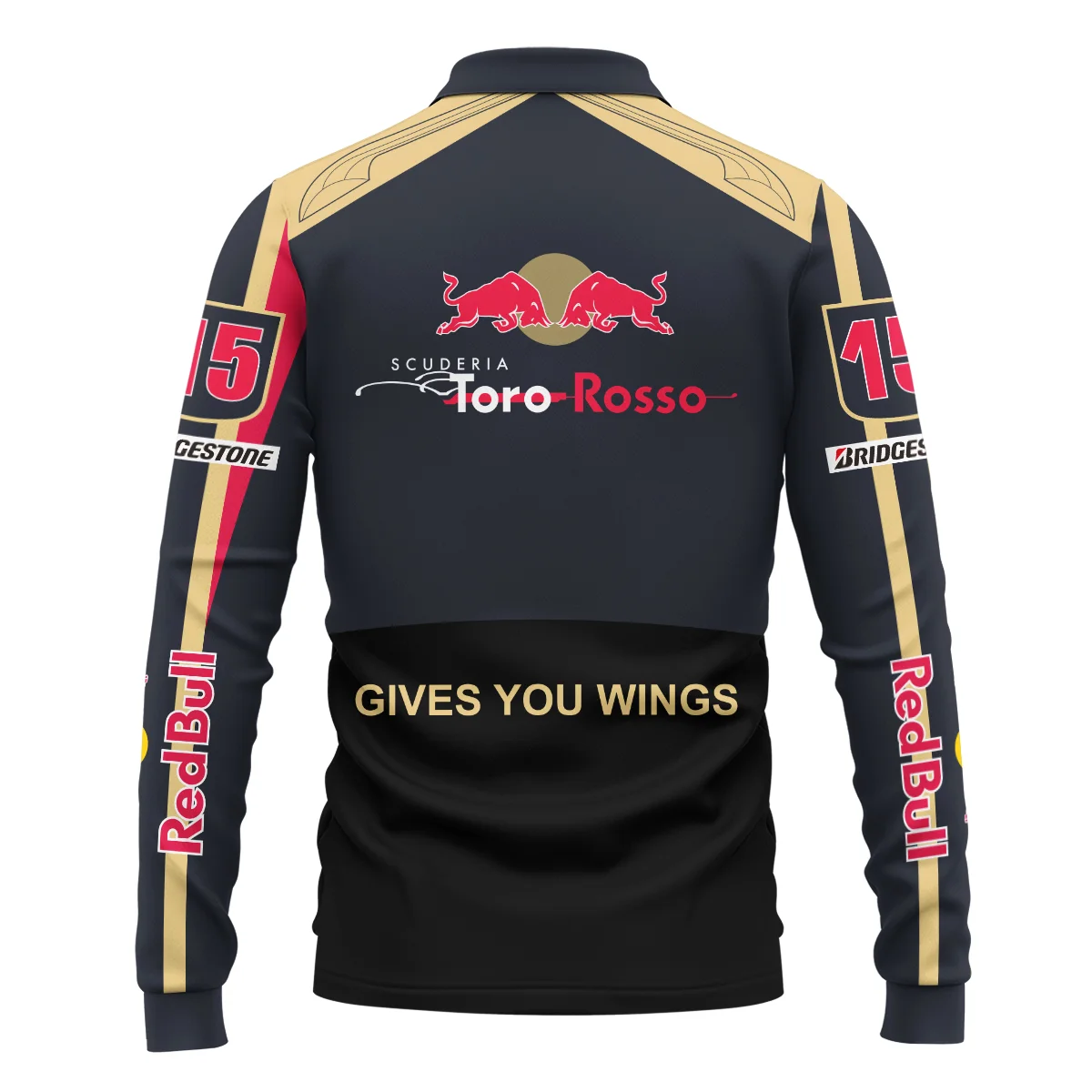 2008 Sebastian Vettel Racing Suit Toro Rosso F1 Long Polo Shirt BLVASV110925A9LPL - Image 3