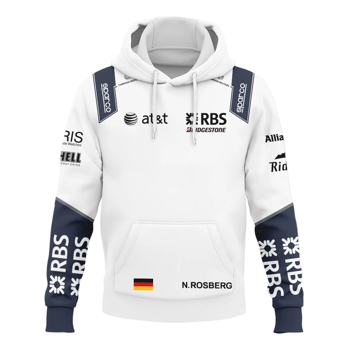 2009 Nico Rosberg Racing Suit Williams F1 Hoodie BLVANR281125A4HD - Image 2