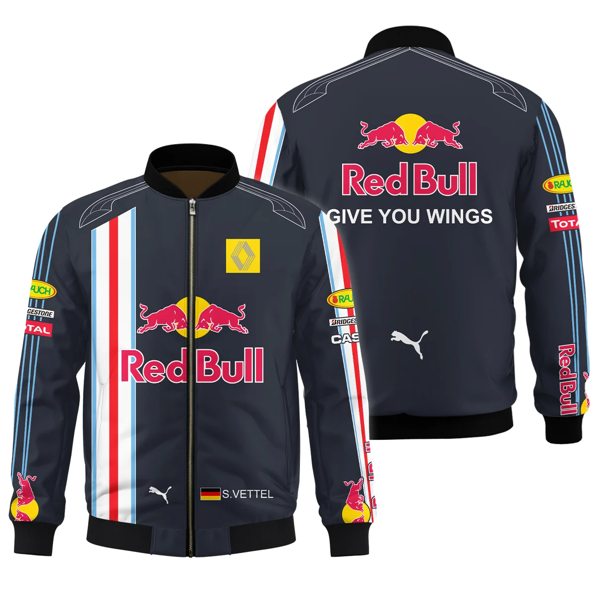 2009 Sebastian Vettel Racing Suit Red Bull Racing F1 Bomber BLVASV110925A8BB - Race Day Outfit