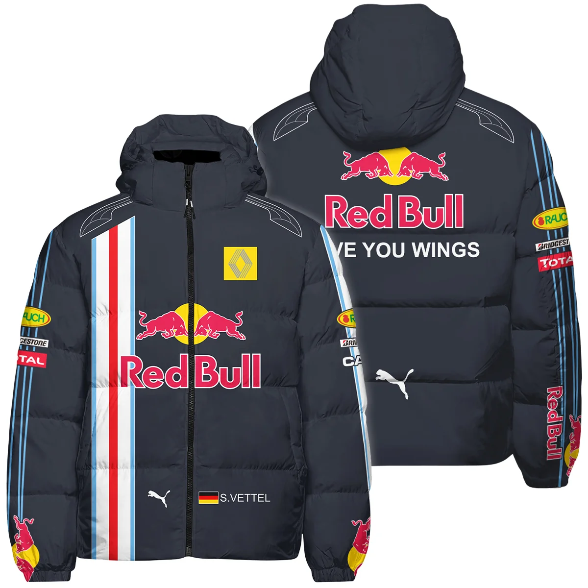 2009 Sebastian Vettel Racing Suit Red Bull Racing F1 Down & Puffer Jackets BLVASV110925A8HCJ - Formula Racing Apparel