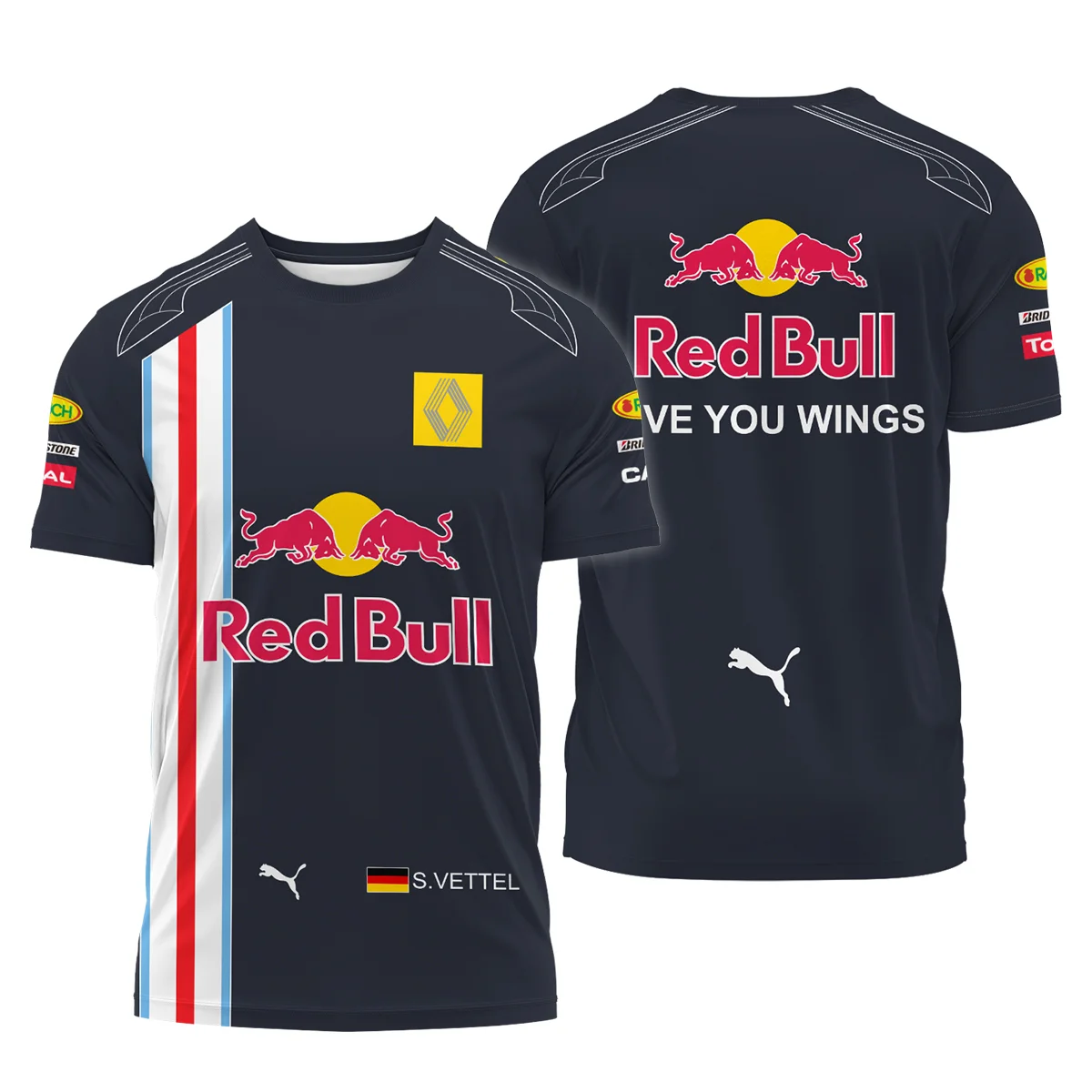 2009 Sebastian Vettel Racing Suit Red Bull Racing F1 T-Shirt BLVASV110925A8TS - Trackside Outfit