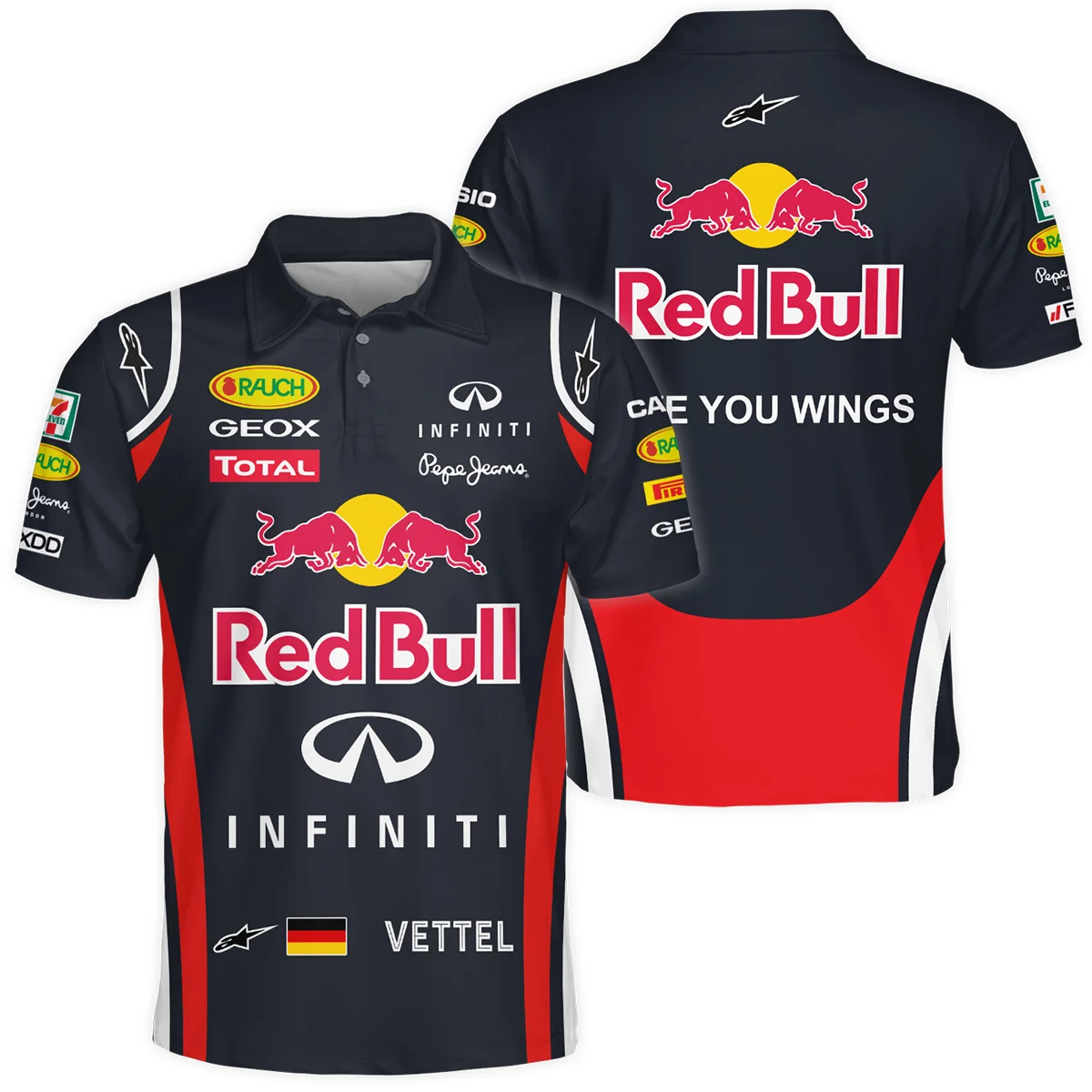 2011 Sebastian Vettel Racing Suit Red Bull Racing F1 Polo Shirt BLVASV110925A6PL - Race Day Outfit