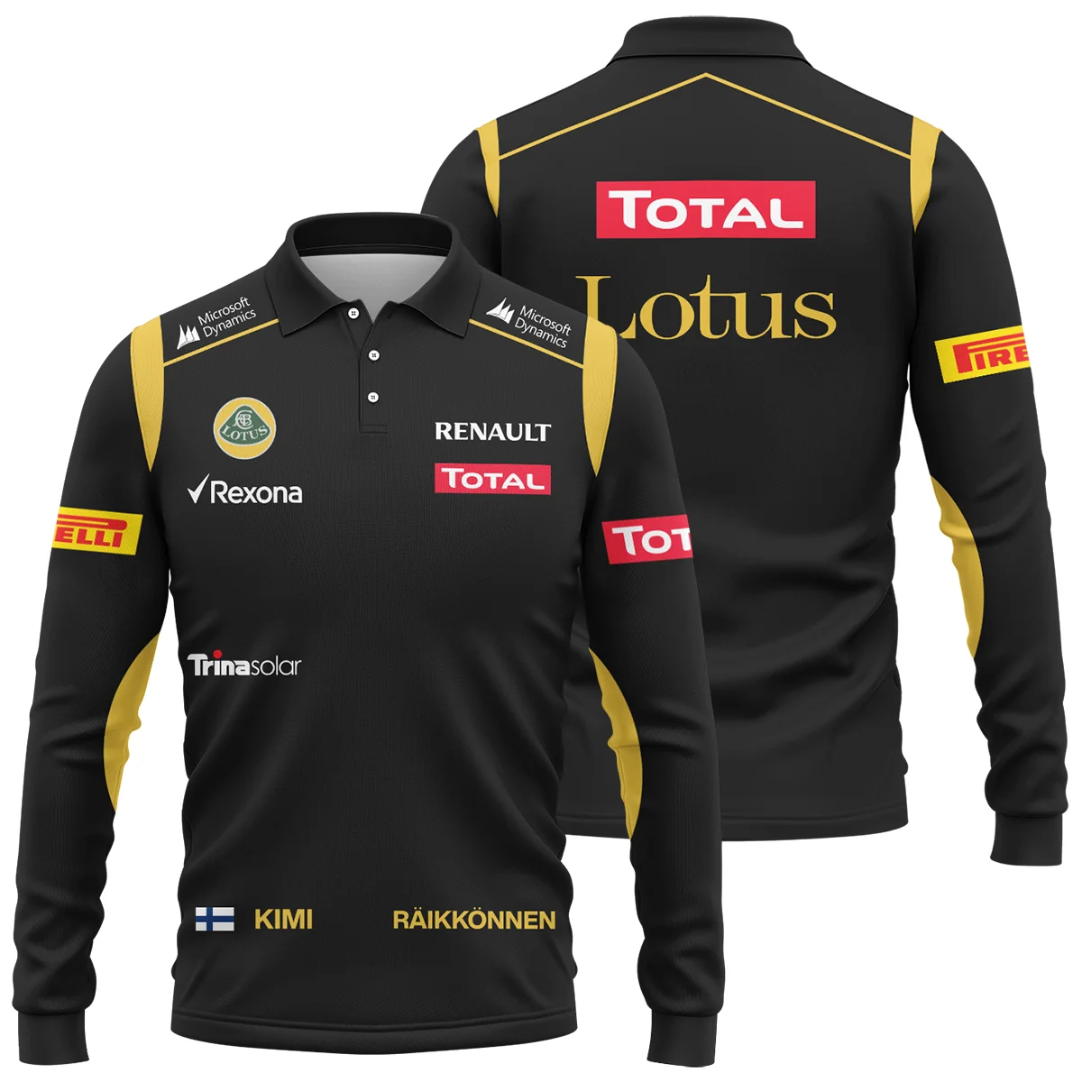 2012 Kimi Raikkonen Racing Suit Lotus Long Polo Shirt BLVAKR191125A5LPL - Race Day Outfit