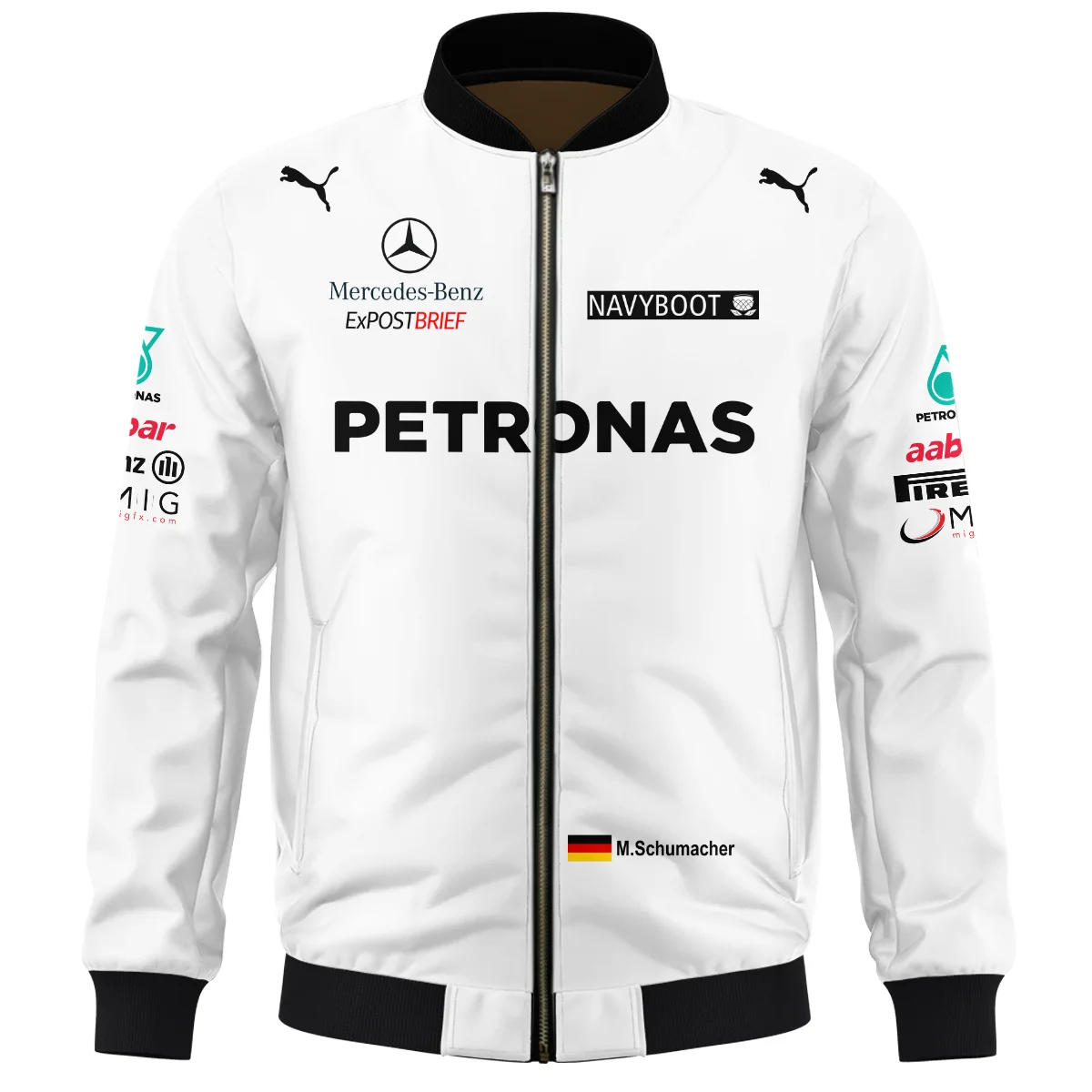 Alternative view of 2012 Michael Schumacher Race Suit Mercedes F1 Bomber BLVAMC020925A2BB