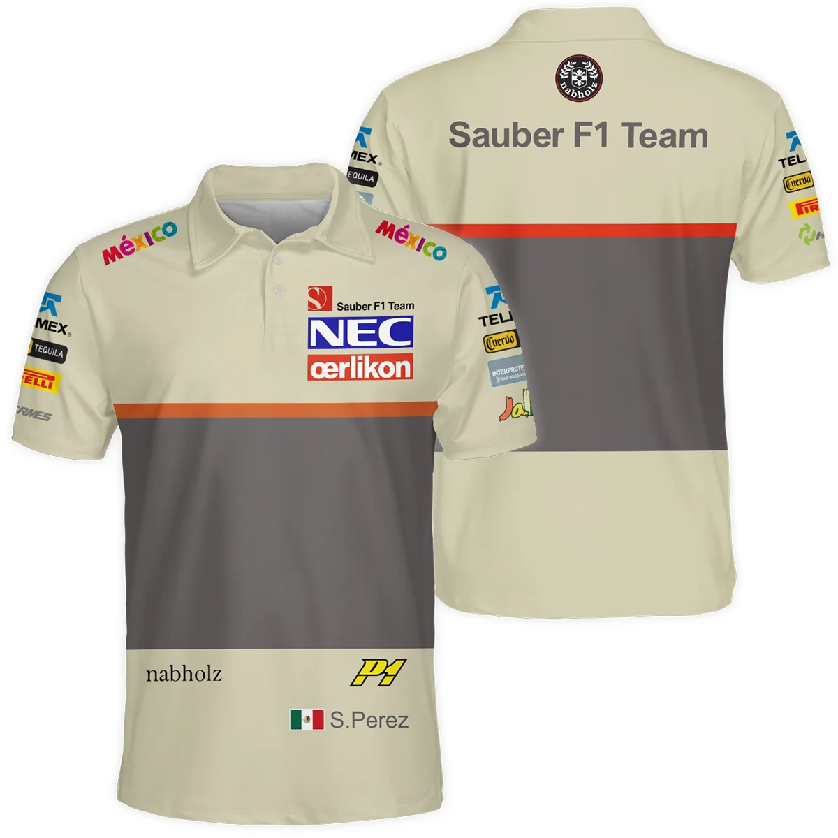 2012 Sergio Perez Racing Suit Sauber F1 Polo Shirt BLVASP170925A10PL - Race Day Design