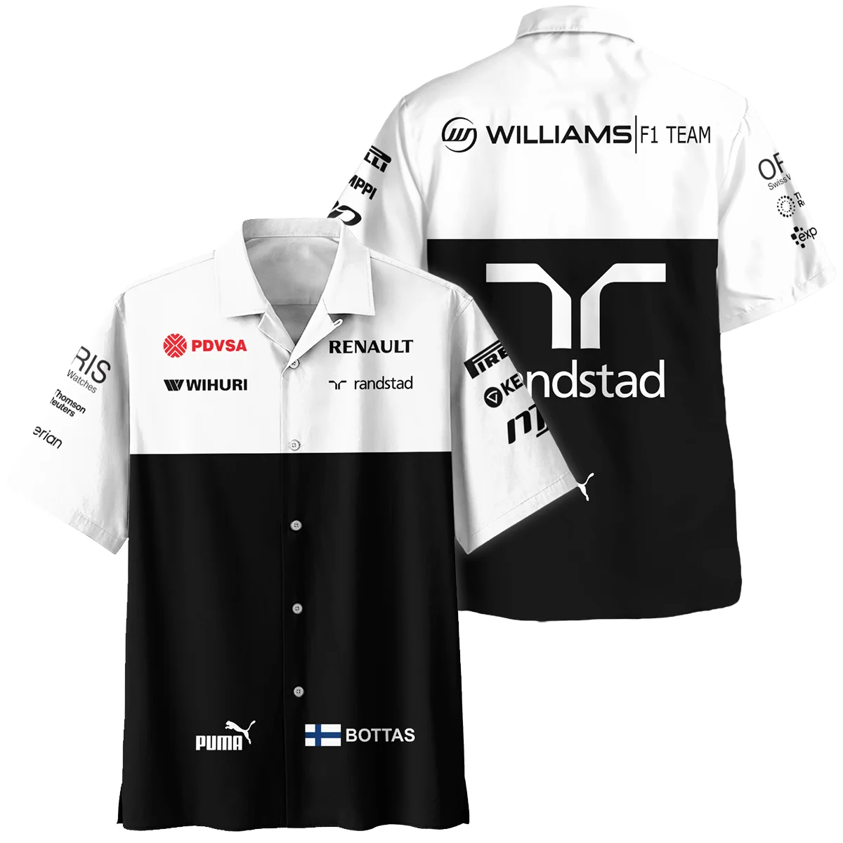 2013 Valtteri Bottas Racing Suit Williams F1 Hawaiian Shirt BLVAVB130925A2HW - Race Day Design