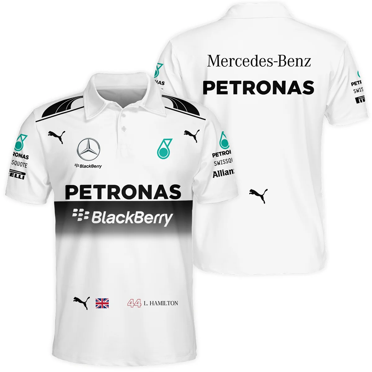 2014 Lewis Hamilton Racing Suit Mercedes F1 Polo Shirt BLVALH260825A8PL - Formula Racing Apparel