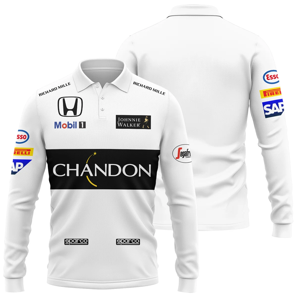 2015 Fernando Alonso Racing Suit McLaren F1 Long Polo Shirt BLVAFA030925A2LPL - Motorsport Lifestyle Wear
