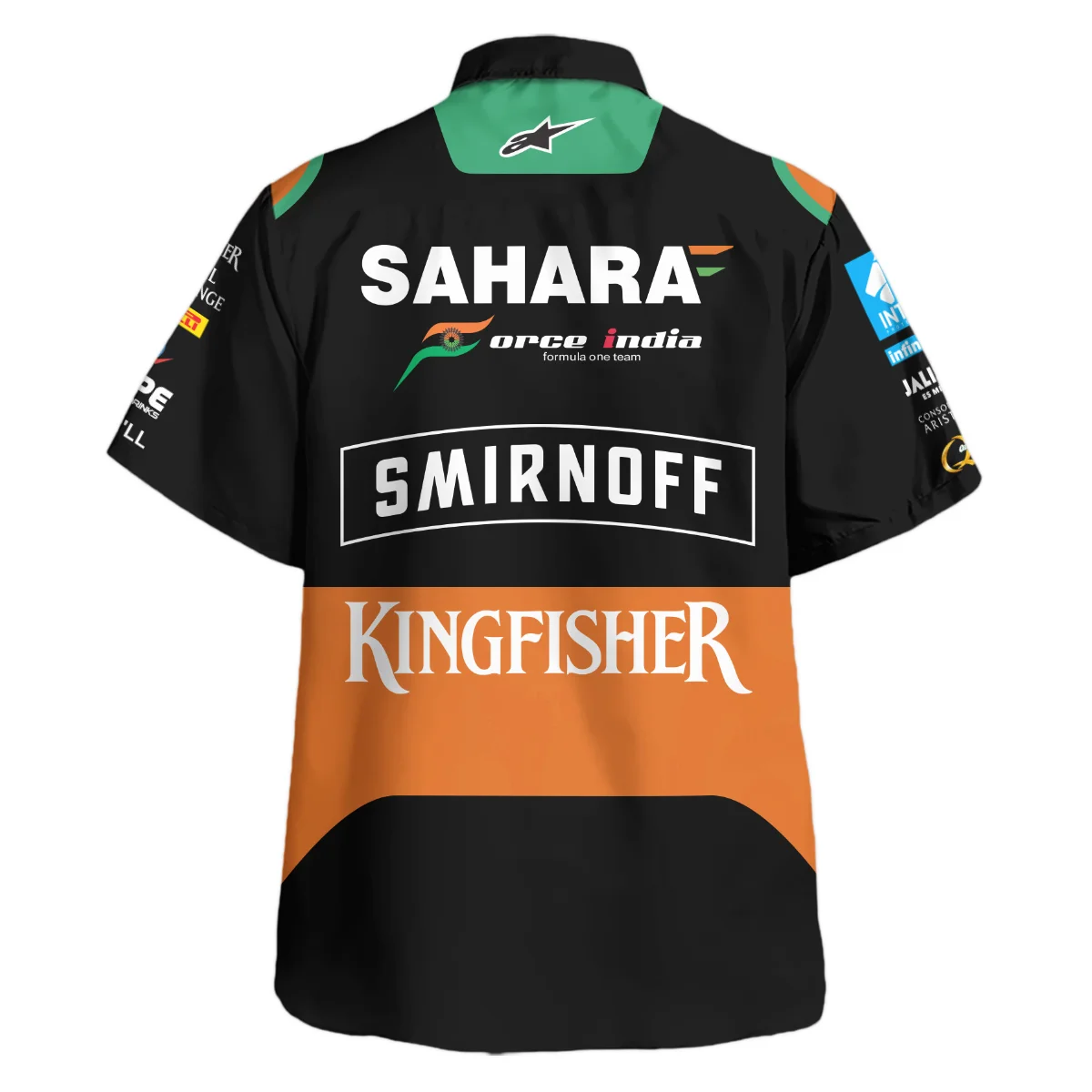 2015 Sergio Perez Racing Suit Force India F1 Hawaiian Shirt BLVASP170925A7HW - Image 3