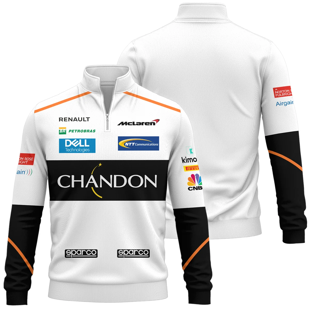2016 Fernando Alonso Racing Suit McLaren F1 Quarter-Zip Sweatshirt BLVAFA030925A3QZS - Trackside Outfit