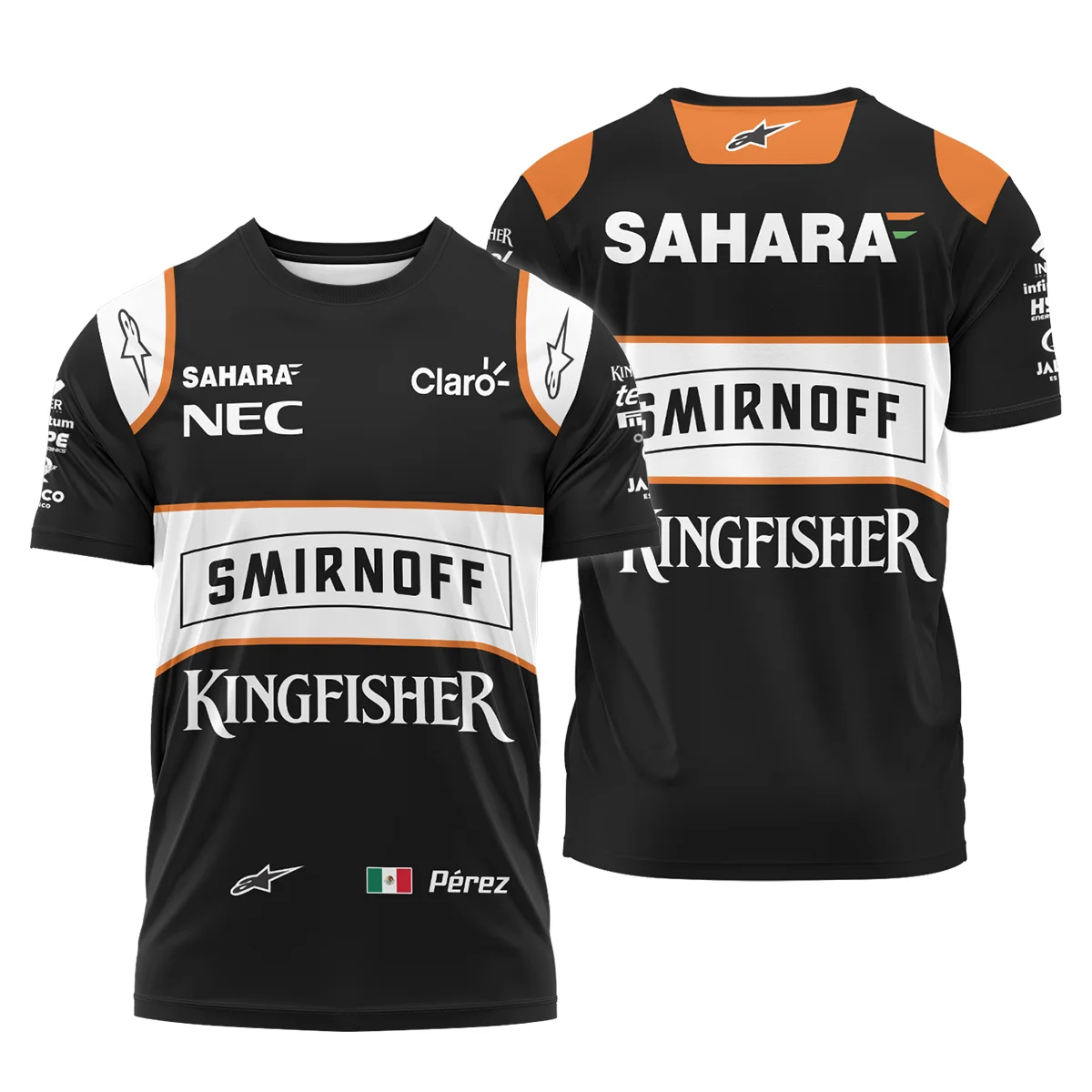 2016 Sergio Perez Racing Suit Force India F1 T-Shirt BLVASP170925A6TS - Formula Racing Apparel