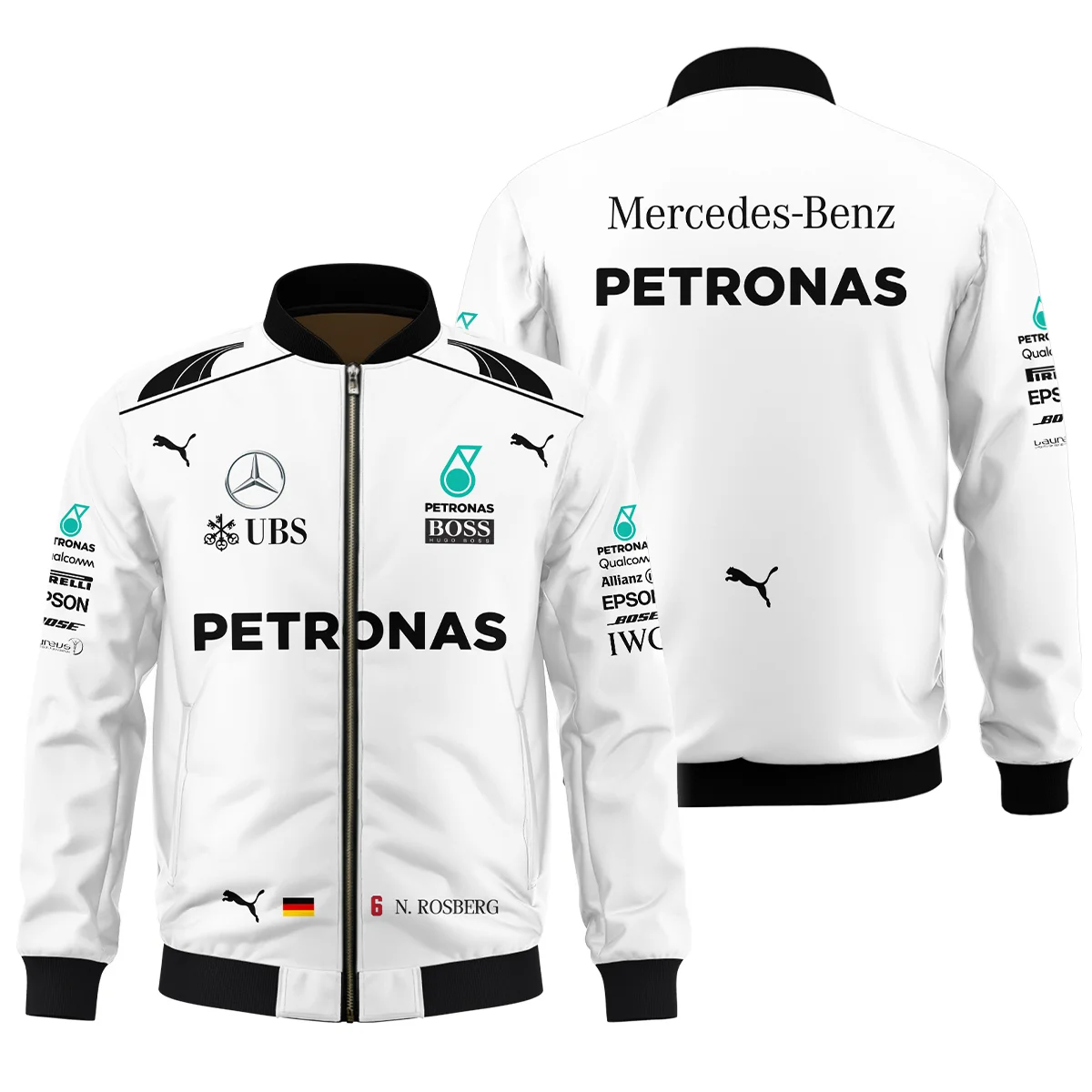 2016 WDC Nico Rosberg Racing Suit Mercedes F1 Bomber BLVANR281125A1BB