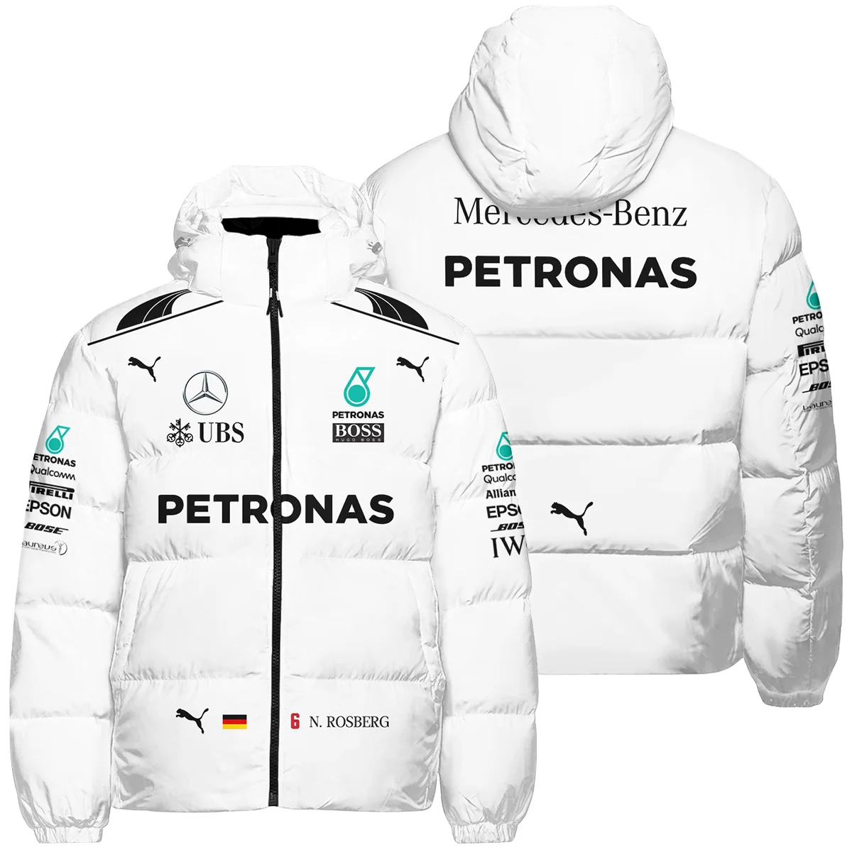 2016 WDC Nico Rosberg Racing Suit Mercedes F1 Down & Puffer Jackets BLVANR281125A1HCJ