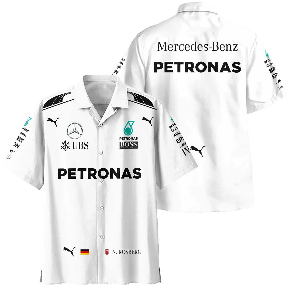 2016 WDC Nico Rosberg Racing Suit Mercedes F1 Hawaiian Shirt BLVANR281125A1HW