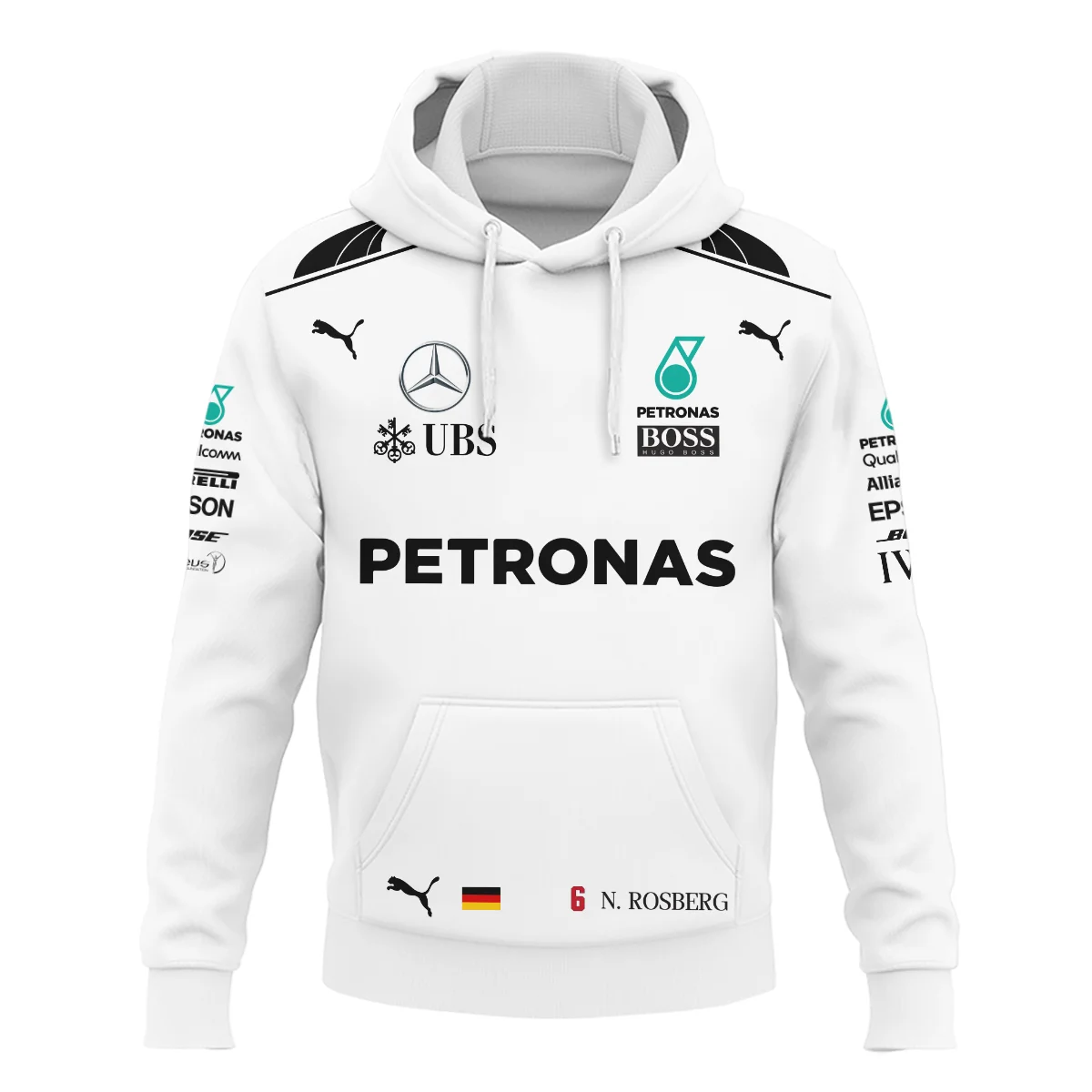 Alternative view of 2016 WDC Nico Rosberg Racing Suit Mercedes F1 Hoodie BLVANR281125A1HD