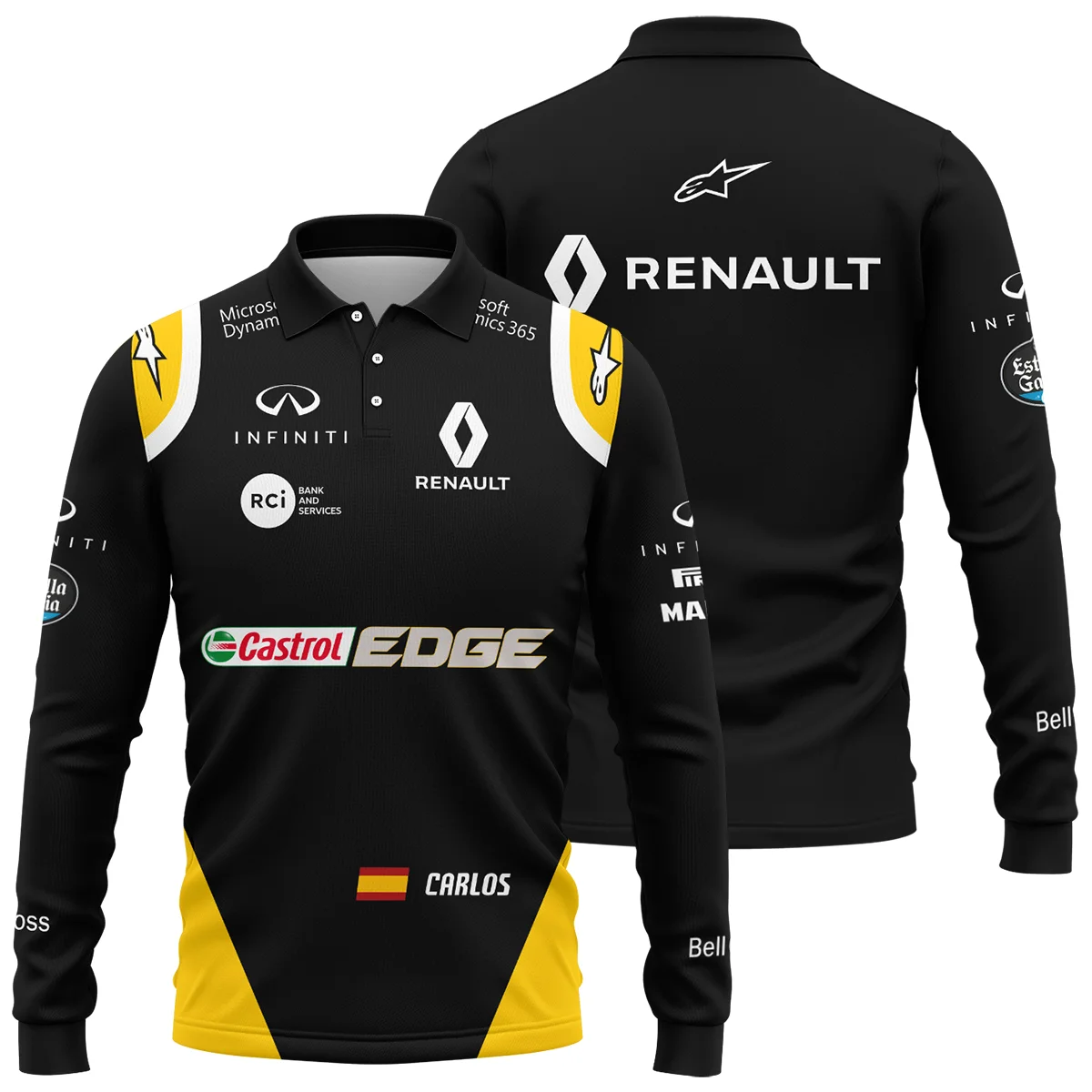 2017 Carlos Sainz Racing Suit Renault F1 Long Polo Shirt BLVACS190825A2LPL
