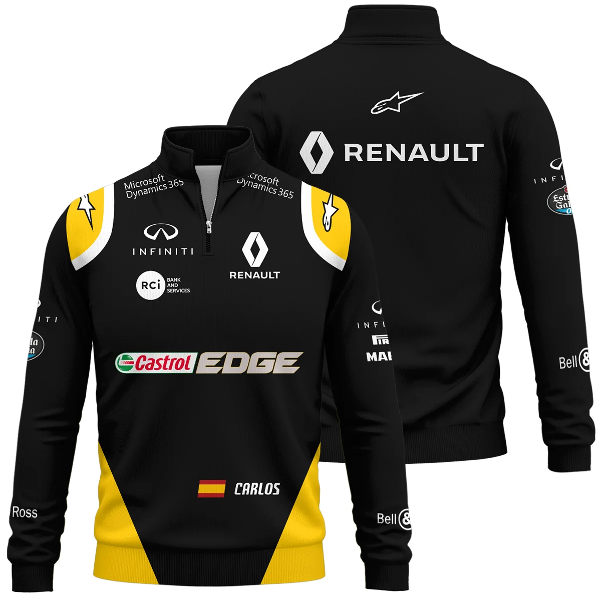 2017 Carlos Sainz Racing Suit Renault F1 Quarter-Zip Sweatshirt BLVACS190825A2QZS