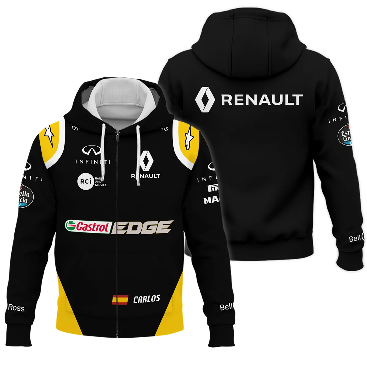 2017 Carlos Sainz Racing Suit Renault F1 Zipper Hoodie BLVACS190825A2ZHD