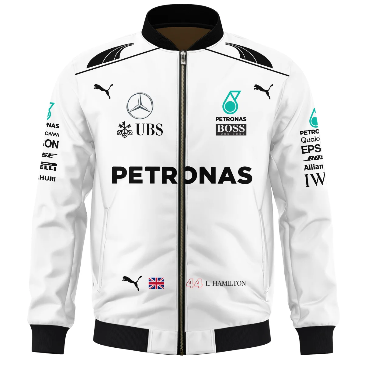 2017 Lewis Hamilton Racing Suit Mercedes F1 Bomber BLVALH260825A7BB - Image 2
