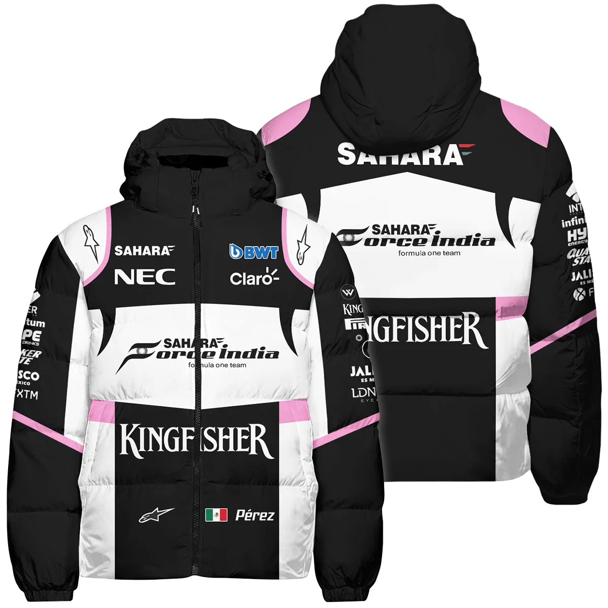2017 Sergio Perez Racing Suit Force India F1 Down & Puffer Jackets BLVASP170925A5HCJ
