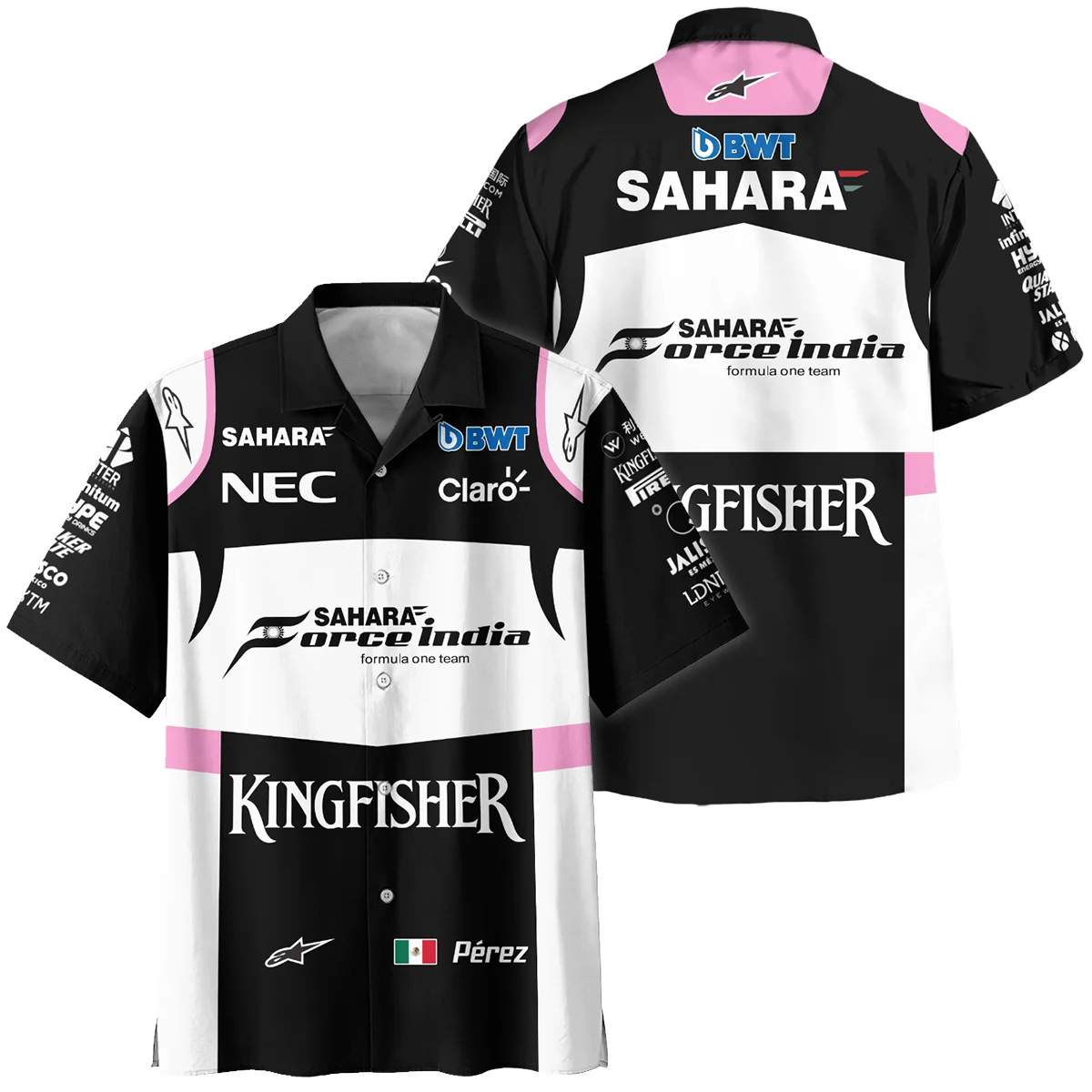 2017 Sergio Perez Racing Suit Force India F1 Hawaiian Shirt BLVASP170925A5HW