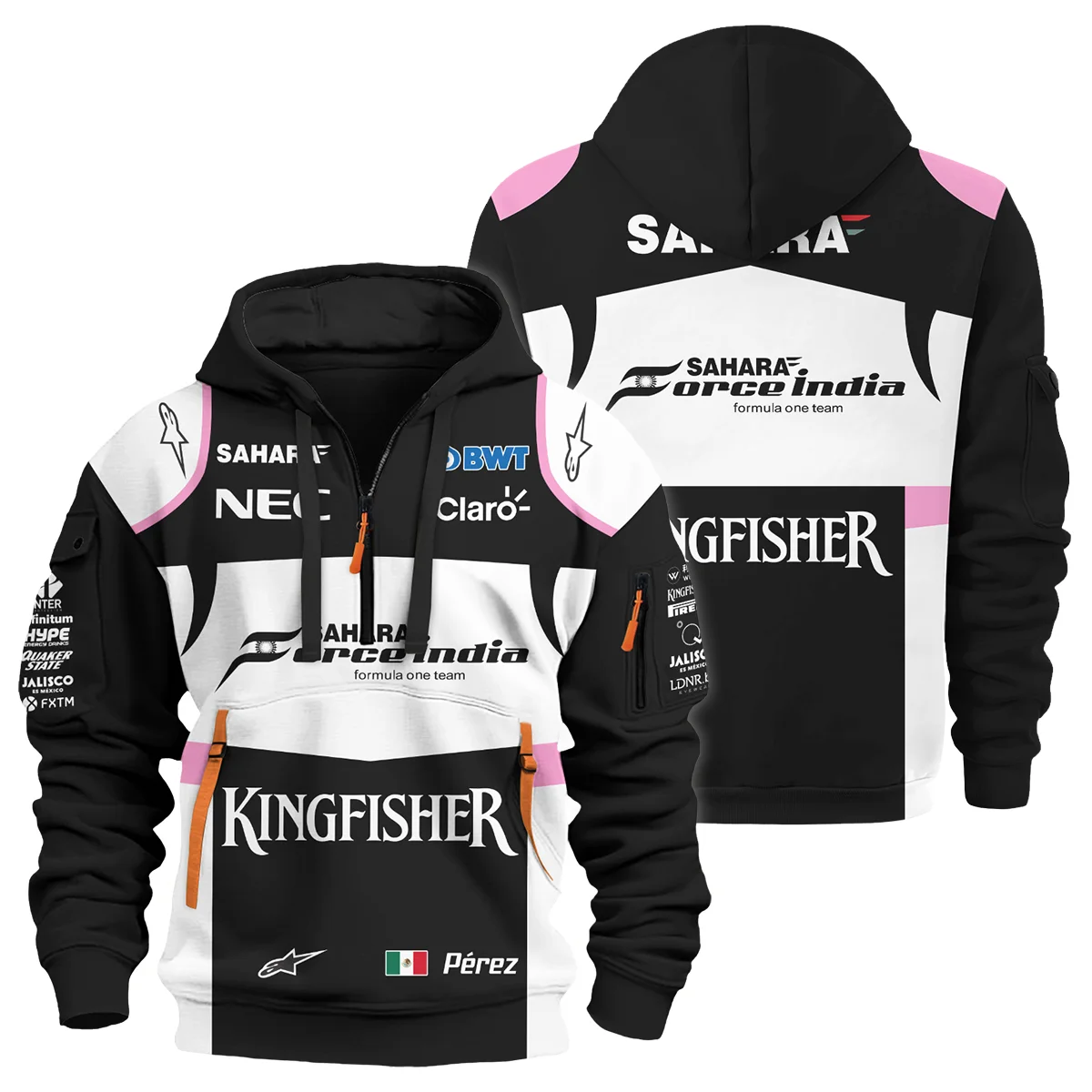 2017 Sergio Perez Racing Suit Force India F1 Hoodie Half Zip BLVASP170925A5HDF