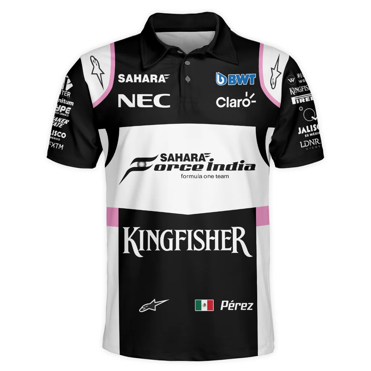 2017 Sergio Perez Racing Suit Force India F1 Polo Shirt BLVASP170925A5PL - Image 2