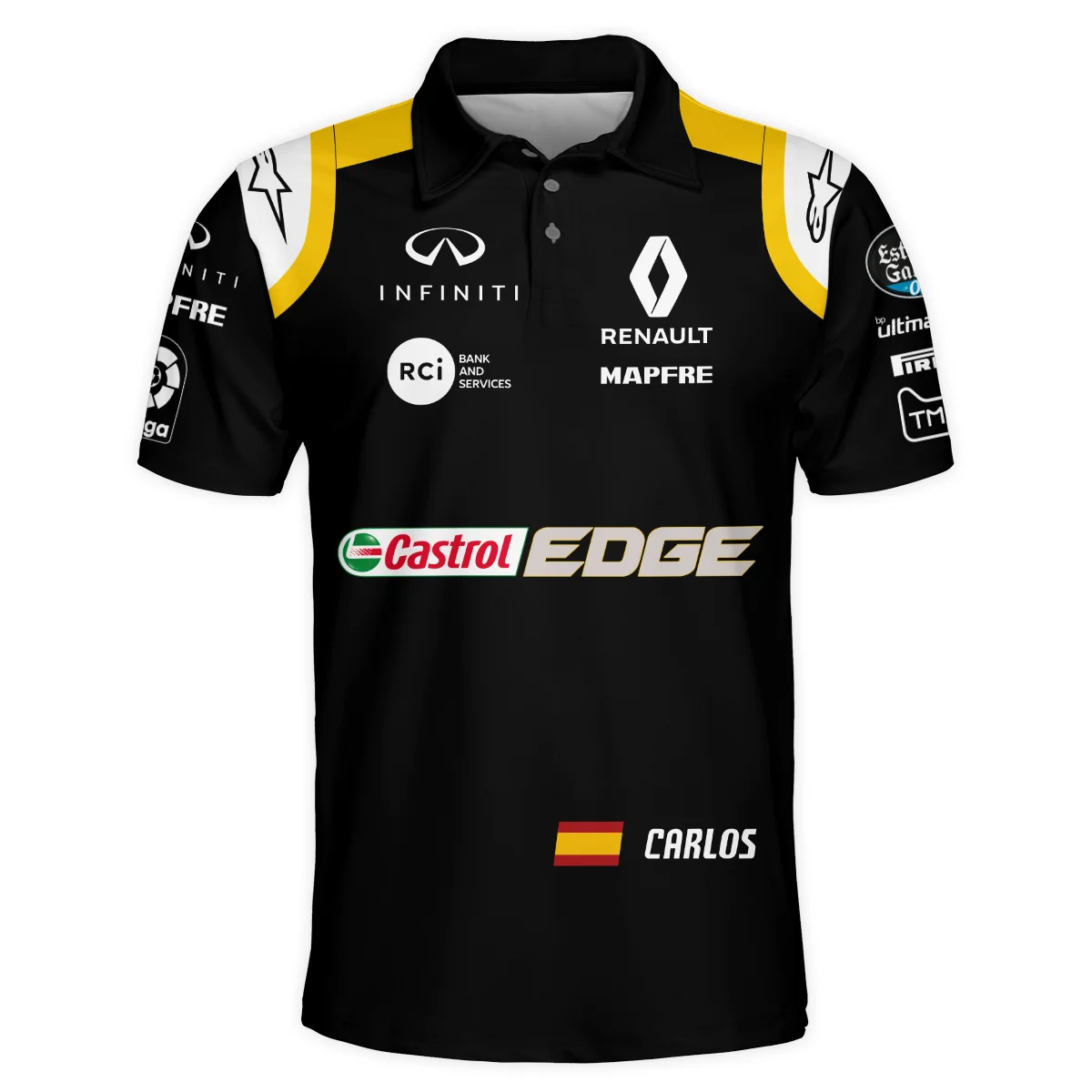 2018 Carlos Sainz Racing Suit Renault F1 Polo Shirt BLVACS190825A1PL - Image 2