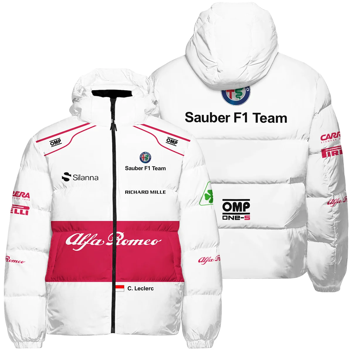 2018 Charles Leclerc Racing Suit Alfa Romeo Sauber F1 Down & Puffer Jackets BLVACL260825A6HCJ - Motorsport Lifestyle Wear