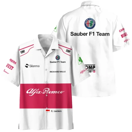 2018 Charles Leclerc Racing Suit Alfa Romeo Sauber F1 Hawaiian Shirt BLVACL260825A6HW - Race Day Design
