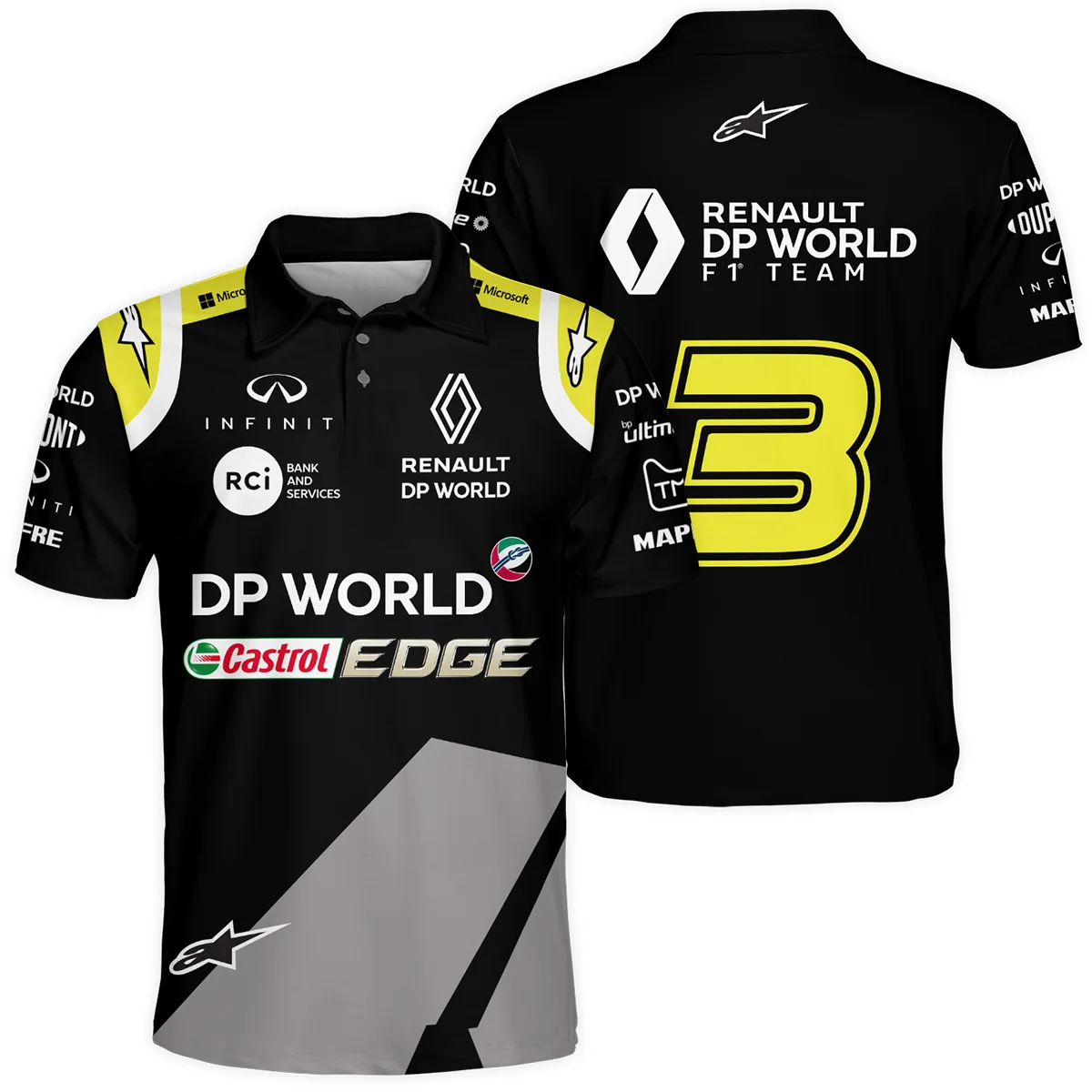 2018 Daniel Ricciardo Renault DP World Race Suit Polo Shirt BLVA180725A01PL - Race Day Outfit