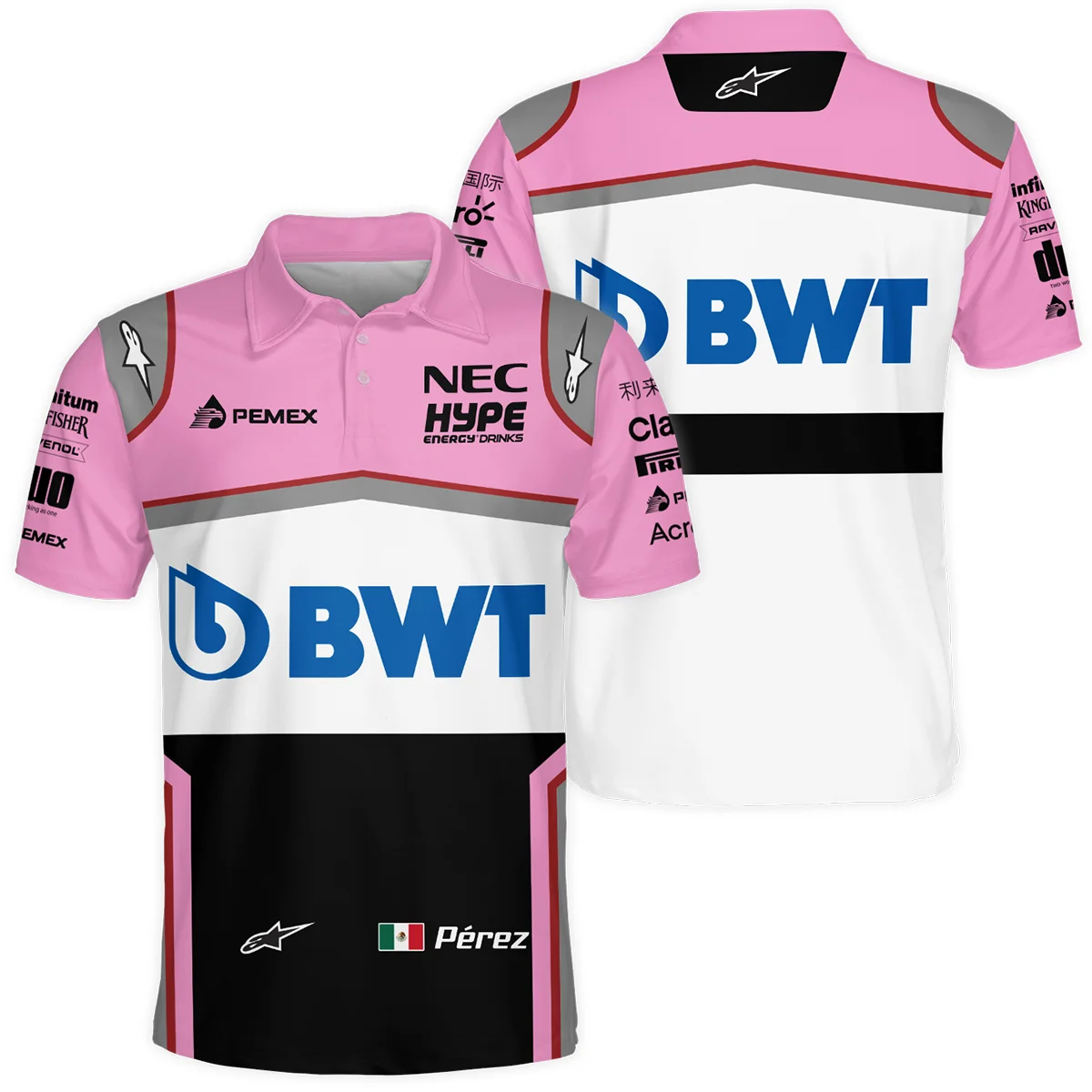 2018 Sergio Perez Racing Suit Racing Point F1 Polo Shirt BLVASP170925A4PL - Formula Racing Apparel