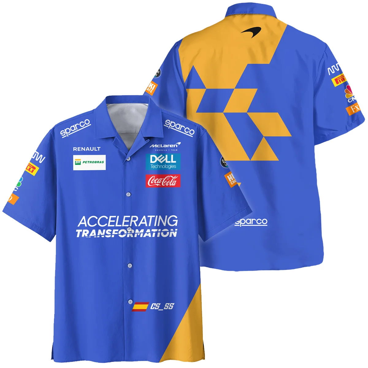 2019 Carlos Sainz Racing Suit McLaren F1 Hawaiian Shirt BLVACS190825A15HW - F1 Fan Gear