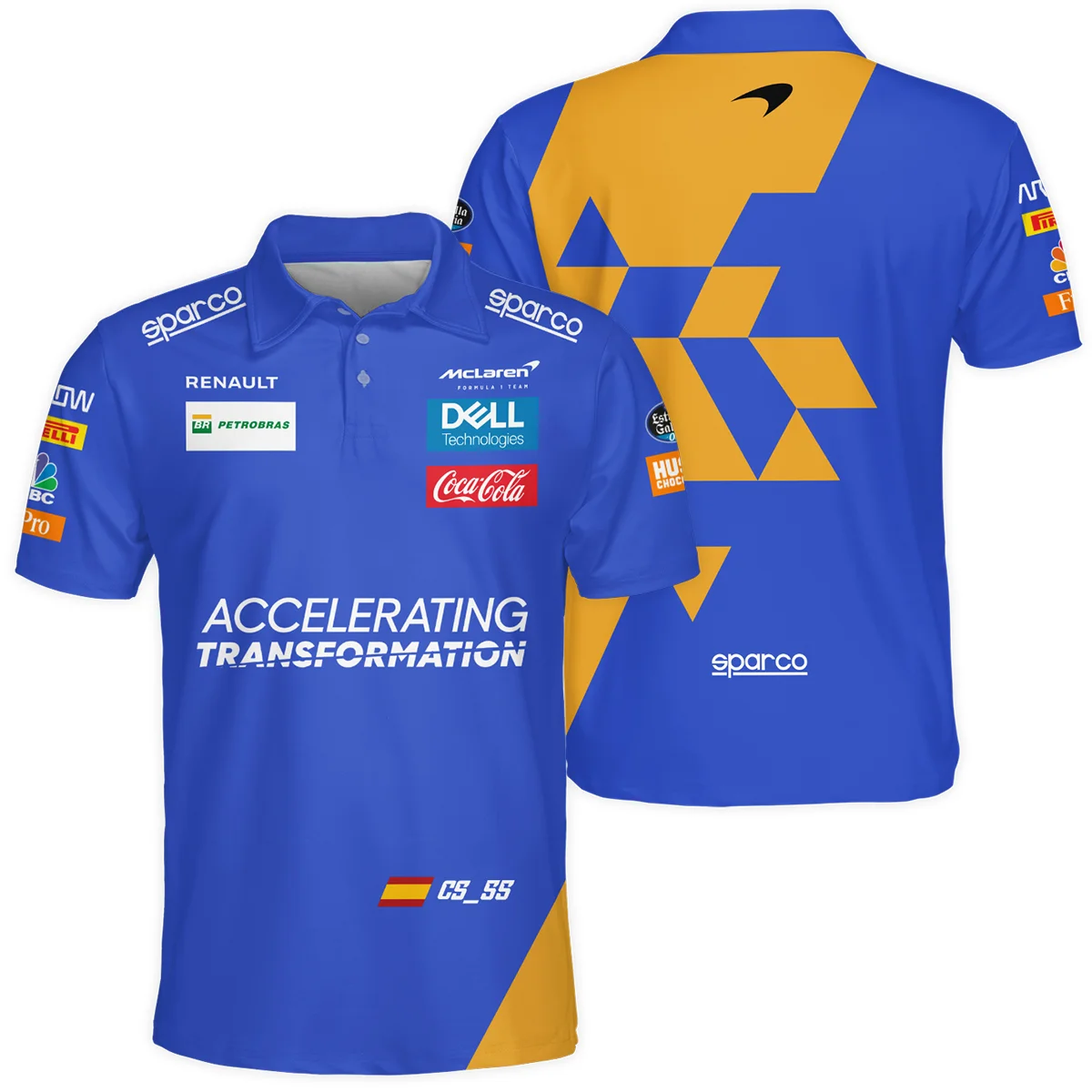 2019 Carlos Sainz Racing Suit McLaren F1 Polo Shirt BLVACS190825A15PL - Pit Lane Clothing