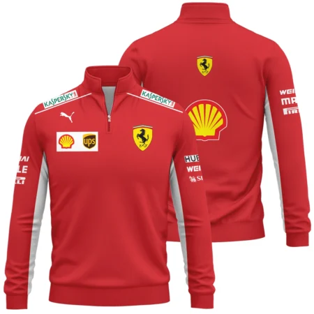 2019 Charles Leclerc Racing Suit Ferrari F1 Quarter-Zip Sweatshirt BLVACL260825A5QZS - Race Day Design