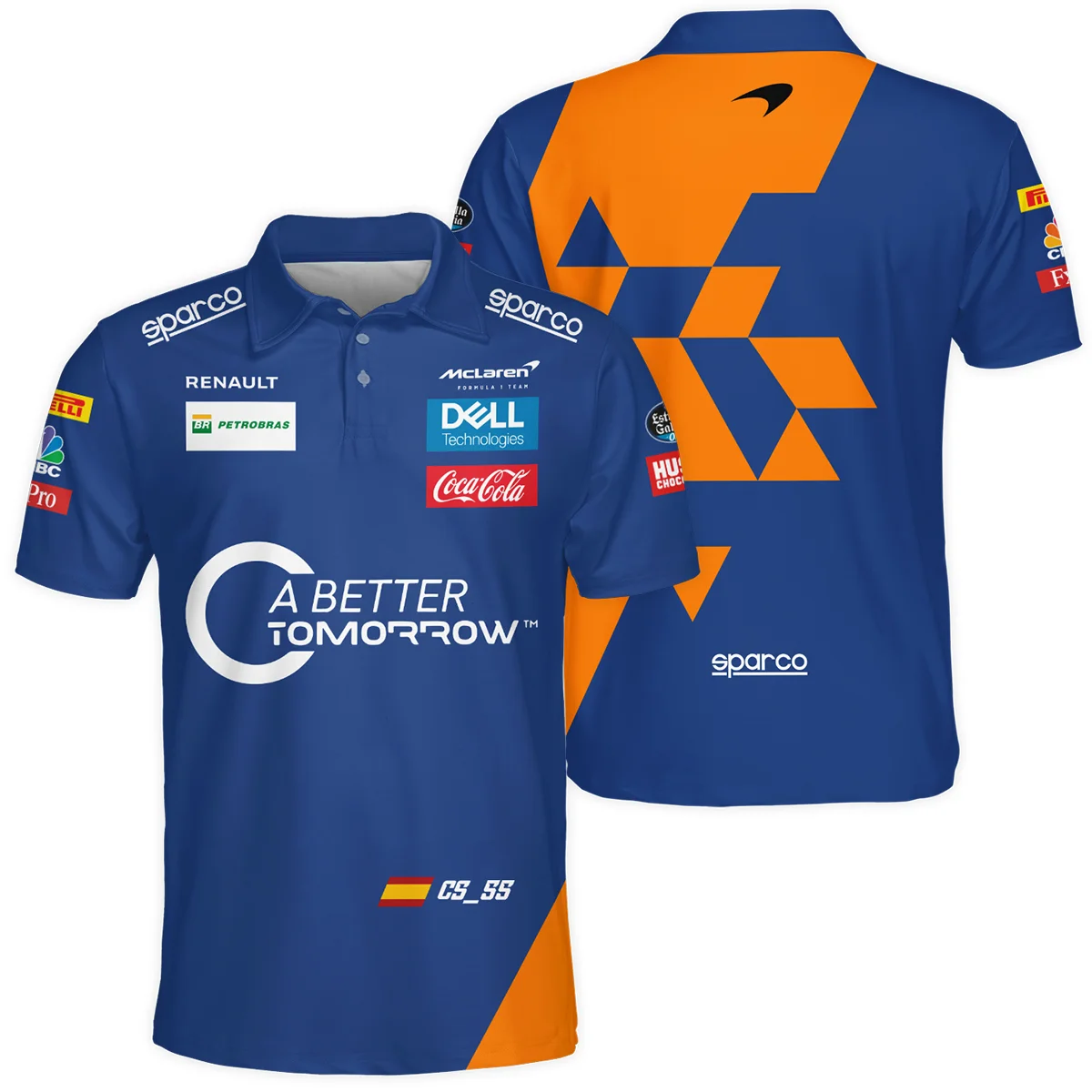 2019 China GP Carlos Sainz Racing Suit McLaren F1 Polo Shirt BLVACS190825A14PL - Race Day Design