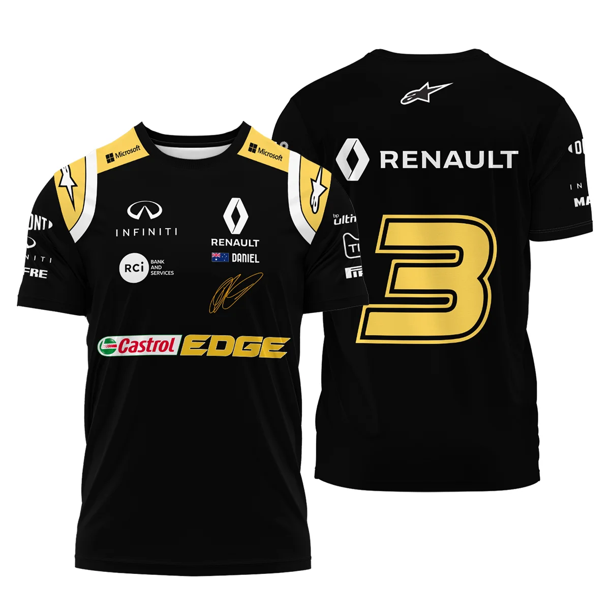 2019 Daniel Ricciardo Renault F1 Team Race Suit T-Shirt BLVA180725A02TS