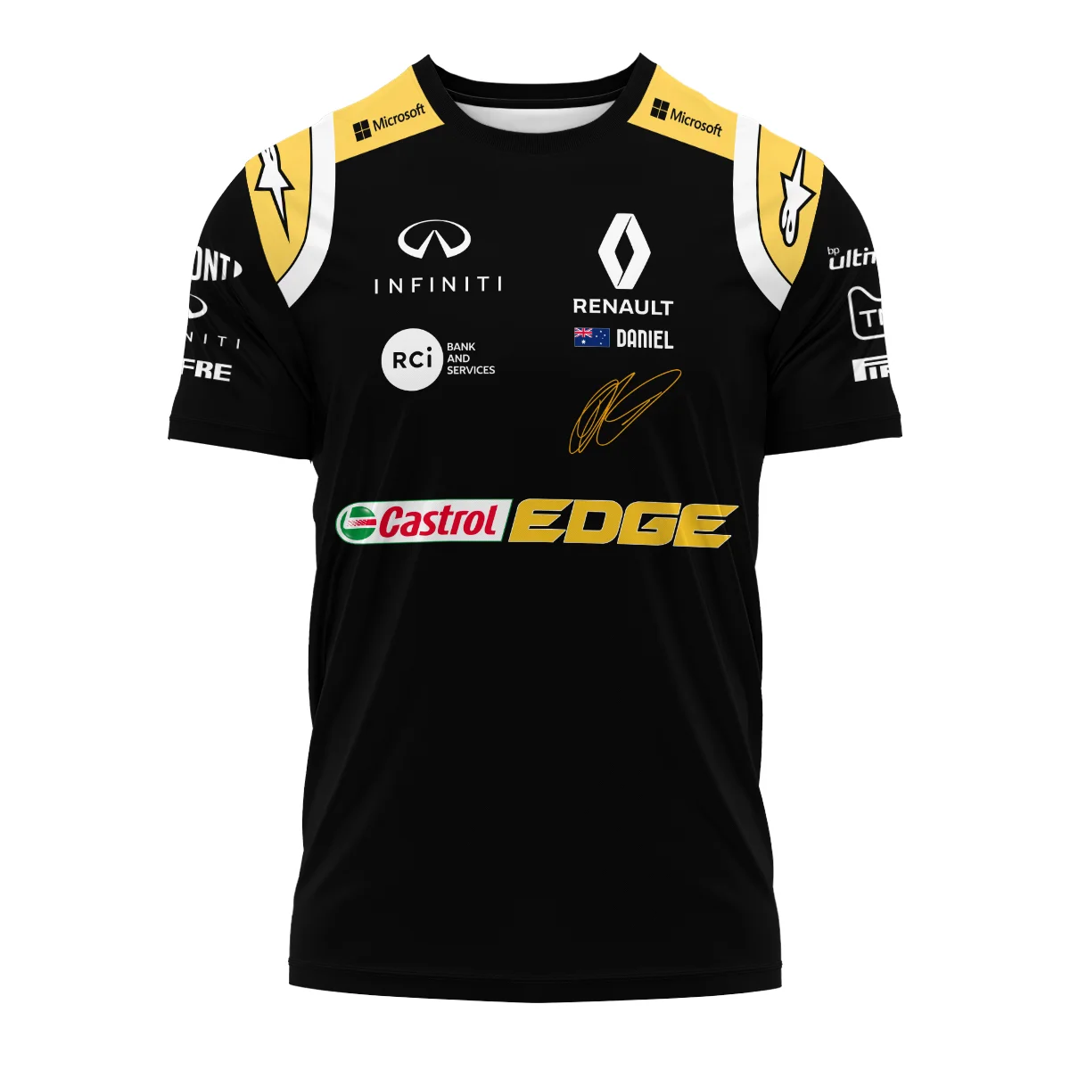 Alternative view of 2019 Daniel Ricciardo Renault F1 Team Race Suit T-Shirt BLVA180725A02TS